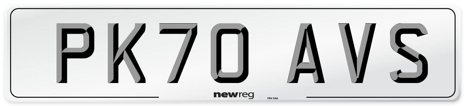 PK70 AVS Number Plate from New Reg